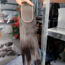 4x4 transparent swiss closure 100% burmese hair material 