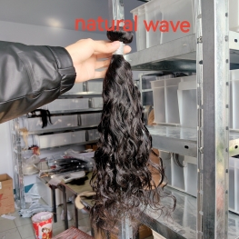 Natural wave hair bundle 100% cuticle aligned burmese virgin hair material