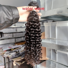  Water wave hair bundle 100% cuticle aligned burmese virgin hair material